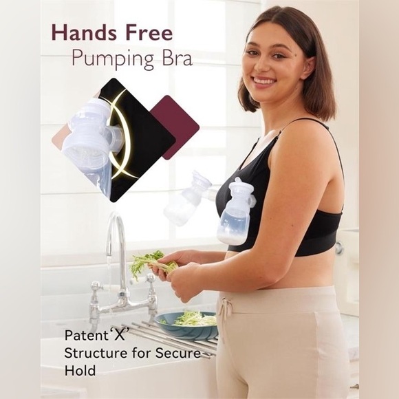 NWT Momcozy Nursing Bra for All Breast Pump Brands, Size XL, Black, Hands Free - Picture 5 of 7